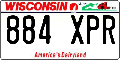 WI license plate 884XPR