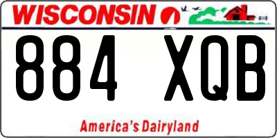 WI license plate 884XQB
