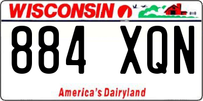 WI license plate 884XQN