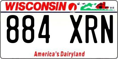 WI license plate 884XRN