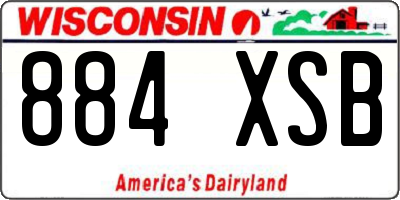 WI license plate 884XSB