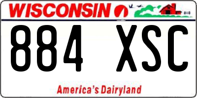 WI license plate 884XSC