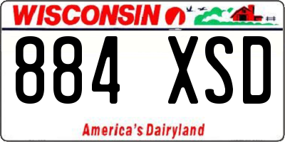 WI license plate 884XSD