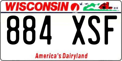WI license plate 884XSF
