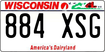 WI license plate 884XSG