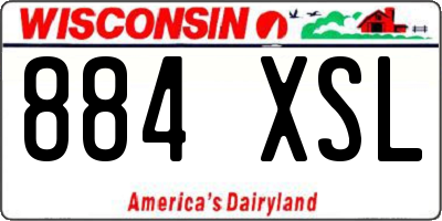 WI license plate 884XSL