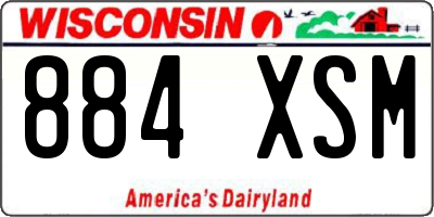 WI license plate 884XSM
