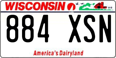 WI license plate 884XSN