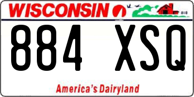 WI license plate 884XSQ