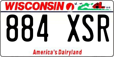 WI license plate 884XSR