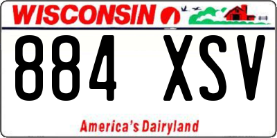 WI license plate 884XSV