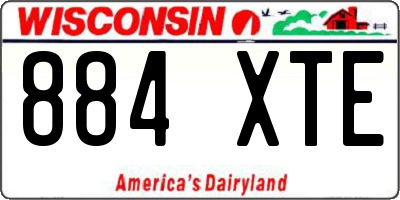WI license plate 884XTE