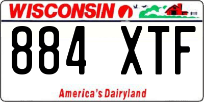 WI license plate 884XTF