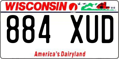 WI license plate 884XUD
