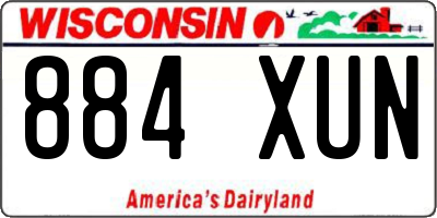 WI license plate 884XUN
