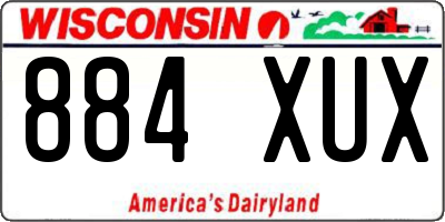 WI license plate 884XUX