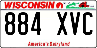WI license plate 884XVC