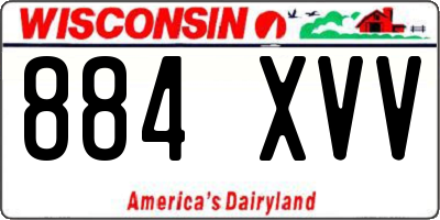 WI license plate 884XVV