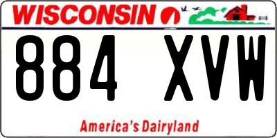 WI license plate 884XVW