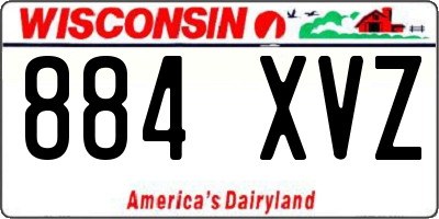 WI license plate 884XVZ