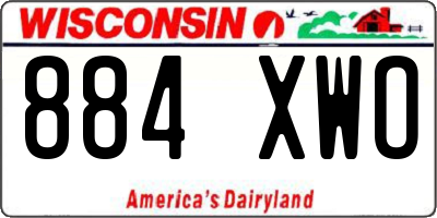 WI license plate 884XWO