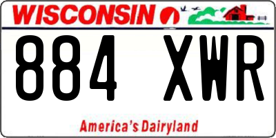 WI license plate 884XWR