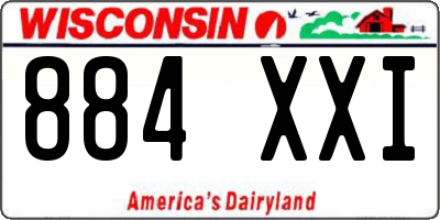 WI license plate 884XXI