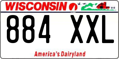 WI license plate 884XXL