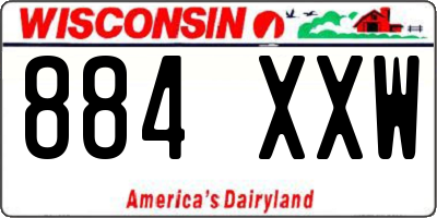 WI license plate 884XXW
