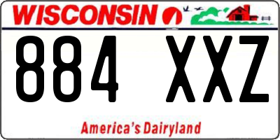 WI license plate 884XXZ