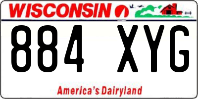 WI license plate 884XYG