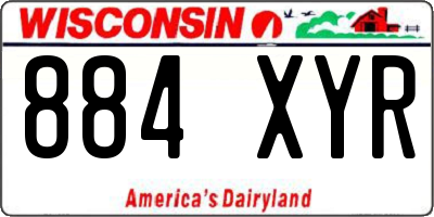 WI license plate 884XYR