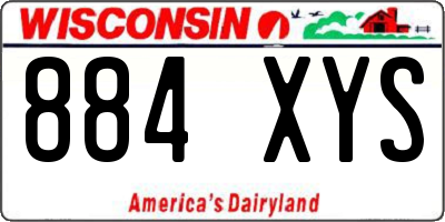 WI license plate 884XYS