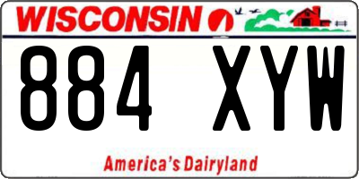 WI license plate 884XYW