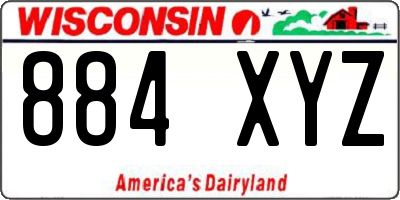 WI license plate 884XYZ