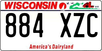 WI license plate 884XZC