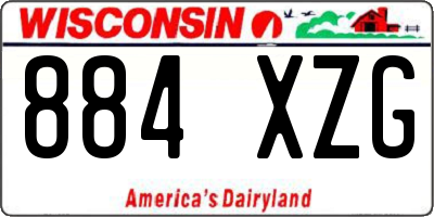 WI license plate 884XZG