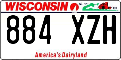 WI license plate 884XZH