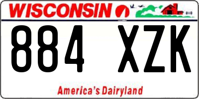 WI license plate 884XZK