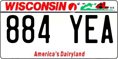 WI license plate 884YEA