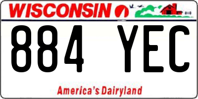 WI license plate 884YEC