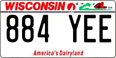 WI license plate 884YEE