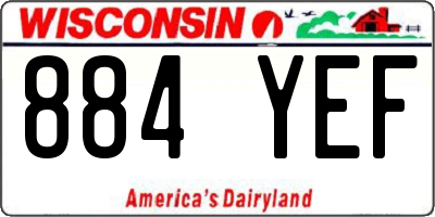 WI license plate 884YEF