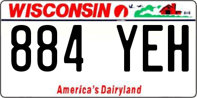 WI license plate 884YEH