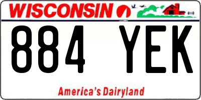 WI license plate 884YEK