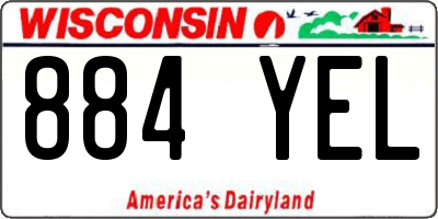 WI license plate 884YEL