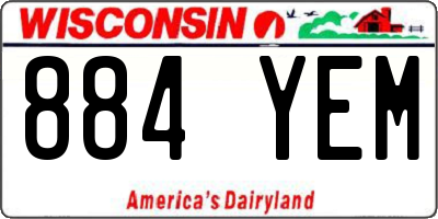 WI license plate 884YEM