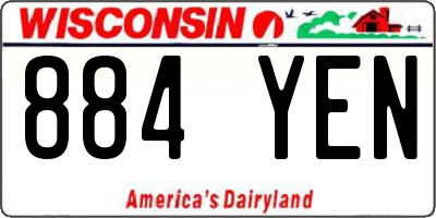 WI license plate 884YEN