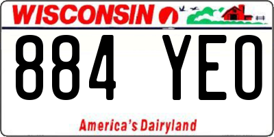 WI license plate 884YEO