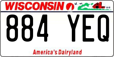 WI license plate 884YEQ
